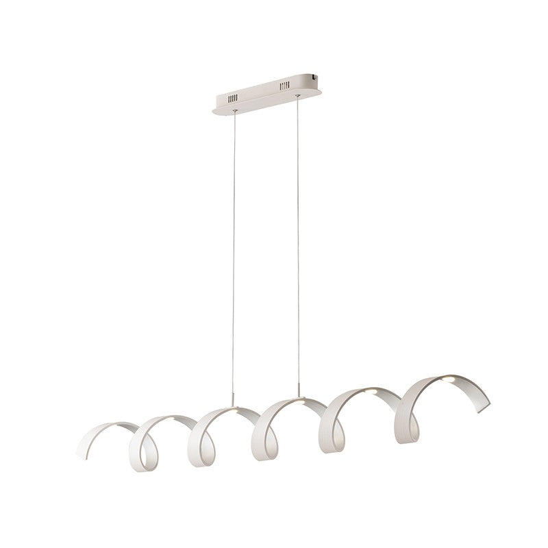 SOSPENSIONE LED HELIX BIANCA E ARGENTO 30W 2520LM 4000K 125X13,5X120CM